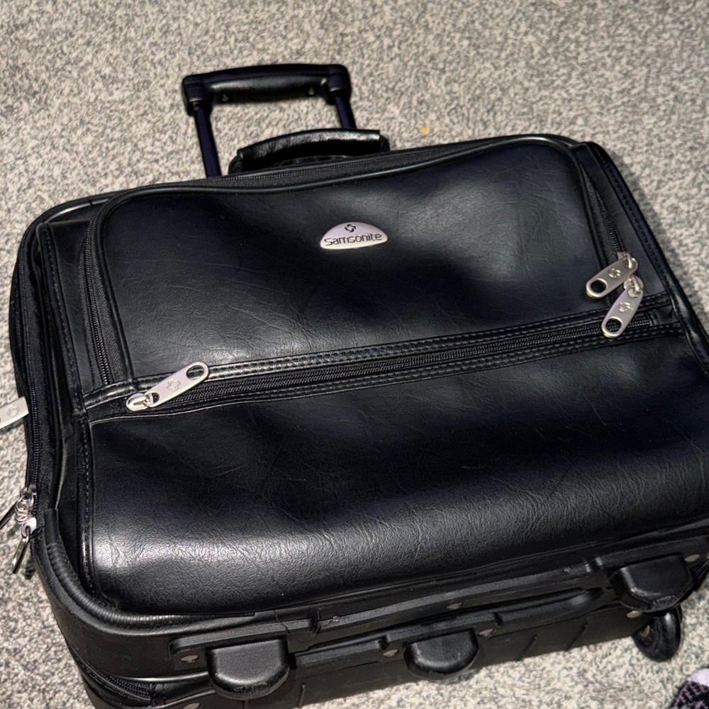 Samsonite Black Rolling Travel Bag/laptop bag/Briefcase on wheels Spinner - Picture 3 of 14